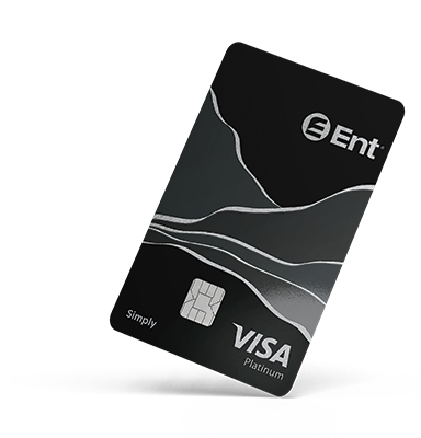 Ent Simply Visa Platinum credit card shown tilted