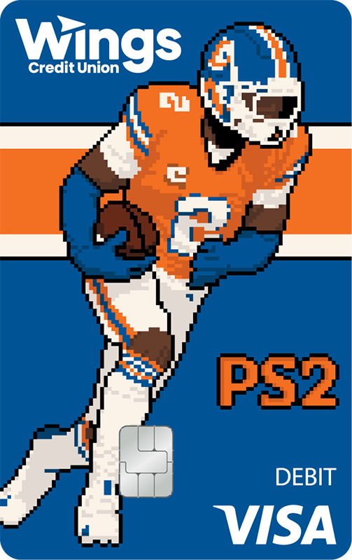 Ent Credit Union x Denver Broncos PS2 debit card design