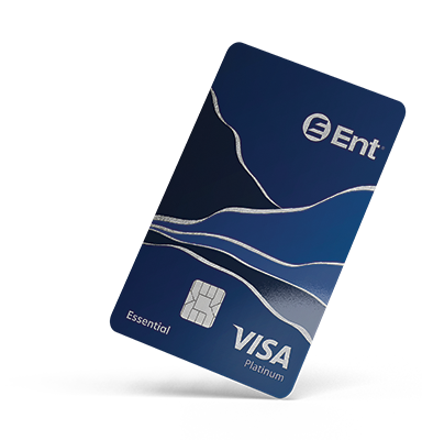 Ent Essential Visa Platinum credit card shown tilted