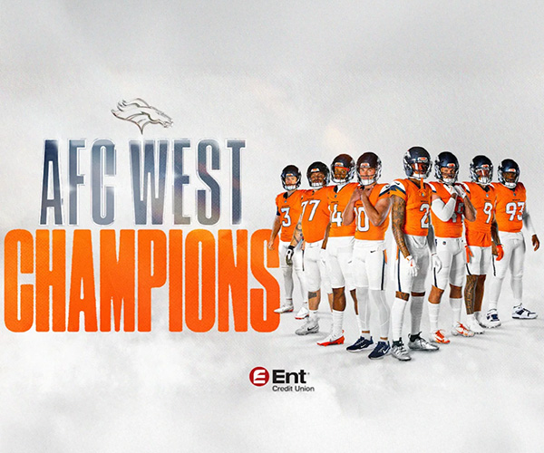 AFC West Champions. Ent Credit Union. 