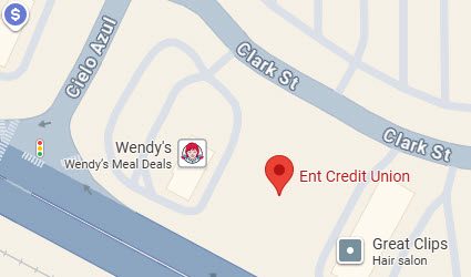 Google Maps image showing the location of Ent's Alamosa Service Center