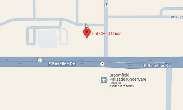 Image of Google map showing location of East Baseline Service Center
