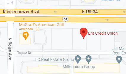 Google Map showing the location of Ent's Eisenhower Service Center